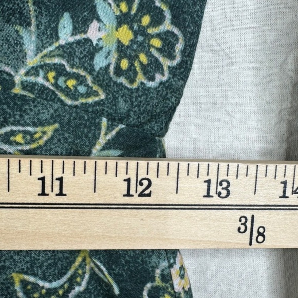 J. Crew Sweetheart Long Sleeve Mini Dress size 2 Green Vintage Vines - Picture 7 of 8